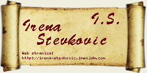 Irena Stevković vizit kartica